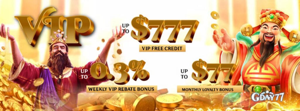 VIP bonus gday77 casino